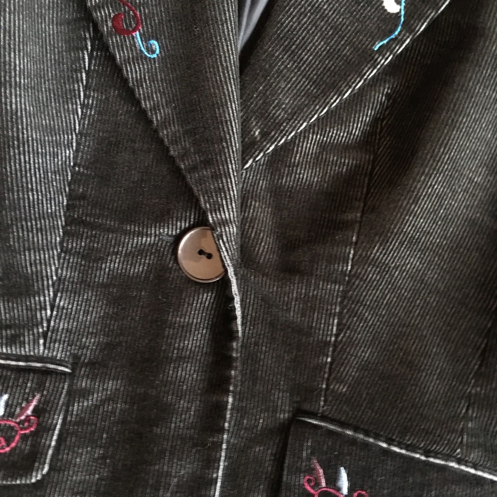 Lapis Black Corduroy Blazer Jacket - Picture 4 of 4
